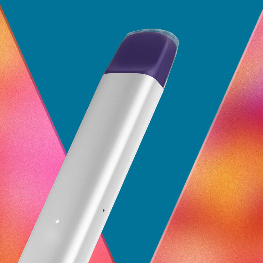 VEEV NOW Dispositivo de vape desechable sabor a Blue Raspberry con logo en una banner promocional 